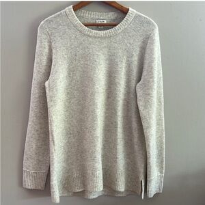 J. Crew Women's Light Gray Crew Neck Sweater